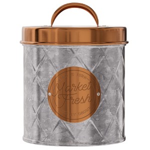 Amici Home Bristol Food Storage Metal Canister, For Kitchen & Household, Silver Copper - 1 of 4