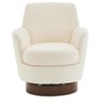 TOAOTBNBO Oversized Swivel Accent Chair with Ergonomic Rounded Armrests, Barrel Chair with Gold Stainless Steel Base Sofa Chair for Hotel - 2 of 4