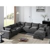 118'' U-Shaped Modular Sectional Sofa with Storage Ottoman, 7 Seats, Chenille Upholstery, Oversized Cushions, for Living Room or Apartment - 4 of 4