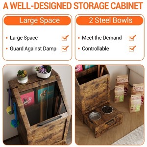 Dog Feeding Station with Storage, Pet Feeding Station with 2 Removable Dog Bowl, Pet Food Storage Organizer - 1 of 4
