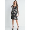 Hello Miz Women's Floral Square Neck Long Sleeve Maternity Dress - 4 of 4