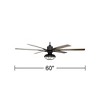 60" Casa Vieja Industrial Outdoor Ceiling Fan with LED Light Remote Matte Black Brown Blades Damp Rated for Patio Exterior House - 4 of 4
