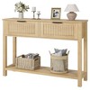 Farmhouse Entryway Table, 43 Inch Wood Console Table with 2 Drawers, 2 Tier Sofa Table with Storage for Living Room, Foyer Tables for Entryway - 2 of 4