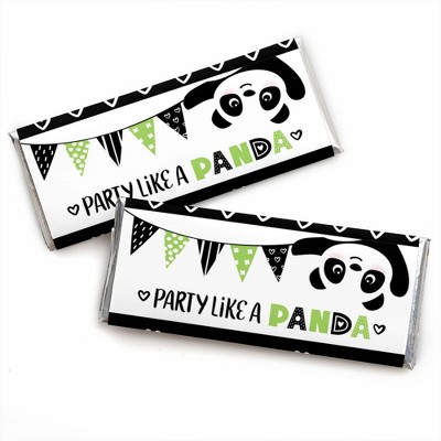 Big Dot of Happiness Party Like a Panda Bear - Candy Bar Wrapper Baby Shower or Birthday Party Favors - Set of 24