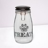 Amici Pet Benji Glass Treat Canister Hermetic Lid, Zentangle Decal, 51 oz. , Clear w/ Black Lid - 3 of 4