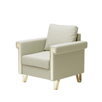 TiramisuBest Charcoal Fabric Club Chair,Contemporary Armchair with Waterfall Back & Rubberwood Legs