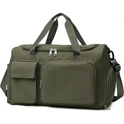 MaseiKar Travel Duffel Bag with Shoes Compartment Sports Gym Bag with Dry Wet Separated Pocket for Men and Women, Olive
