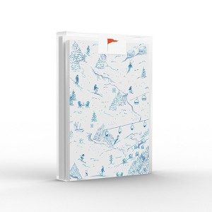 Winter/Holiday Ski Blue Toile Greeting Card Pack (8 ct.) by Ramus & Co - 1 of 4