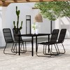 vidaXL Patio Dining Set Seat 3/5/7 Piece Black/Oak 31.5"/55.1" Table Length - Black 55.1" Table Length 4 Items - 2 of 4