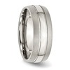 Black Bow Jewelry Men's 8mm Stainless Steel Grooved Brushed Edge Standard Fit Band - 4 of 4
