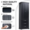 Tall Storage Cabinet with Three Drawers for Bathroom/Office White - 3 of 4