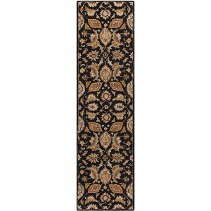 Hauteloom Blomkest Black&Yellow Traditional Wool Carpet - 1 of 4