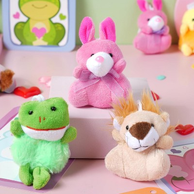 Joyfy 28 Pack Valentines Day Mini Plush Animals with Gift Cards, Cute Stuffed Animal Toys for Classroom Exchange and Party Favors