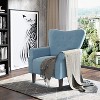 Erommy Mid Century Velvet Tufted Armchair, High Back Accent Chair - 3 of 4