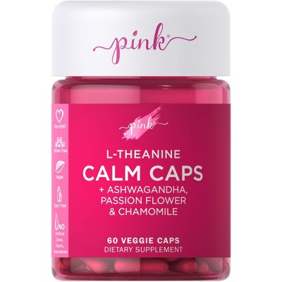 Pink L-Theanine Calm Caps Veggie Capsules - 60ct