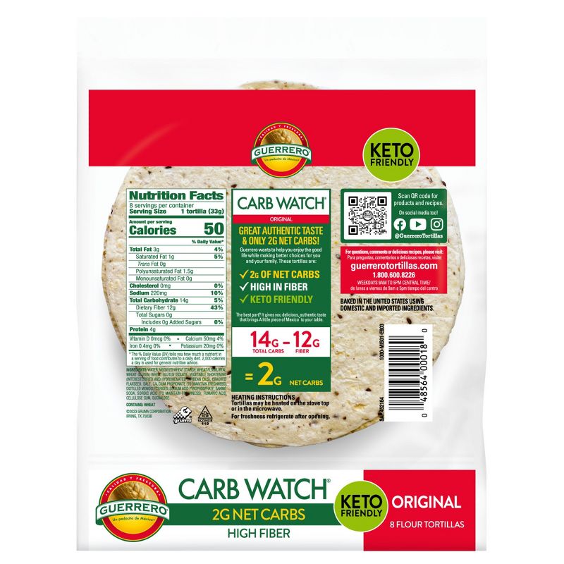 Guerrero Nutri-Ricas Carb Watch Flaxseed Flour Tortillas - 8ct, 3 of 11