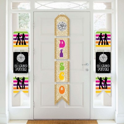 Big Dot of Happiness 70's Disco - Hanging Vertical Paper Door Banners - 1970s Disco Fever Party Wall Decoration Kit - Indoor Door Decor