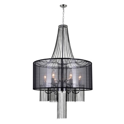 CWI Lighting Amelia 6 Light Drum Shade Chandelier With Chrome Finish