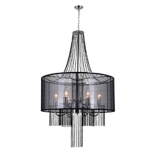 CWI Lighting Amelia 6 Light Drum Shade Chandelier With Chrome Finish - 1 of 3
