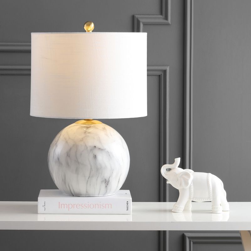 JONATHAN Y Luna Faux Marble Resin LED Table Lamp, 2 of 9