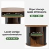 47" Round Dining Table for 4, Circle Dining Table with Storage Shelf & Wood Slide Door, Walnut - 4 of 4
