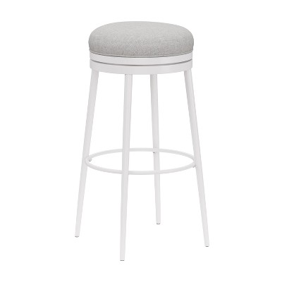 Aubrie Backless 30" Swivel Barstool Off White/Silver - Hillsdale Furniture