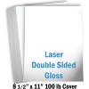 Hamilco White Glossy Cardstock Paper 8 1/2 x 11" 80 lb Cover Card Stock 50 Pack - 2 of 4