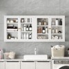 Bekrvio Wall Mounted Display Cabinet with Glass Doors, Adjustable Shelves, Steel Frame Storage Cabinet for Bathroom, Kitchen or Living Room - 4 of 4