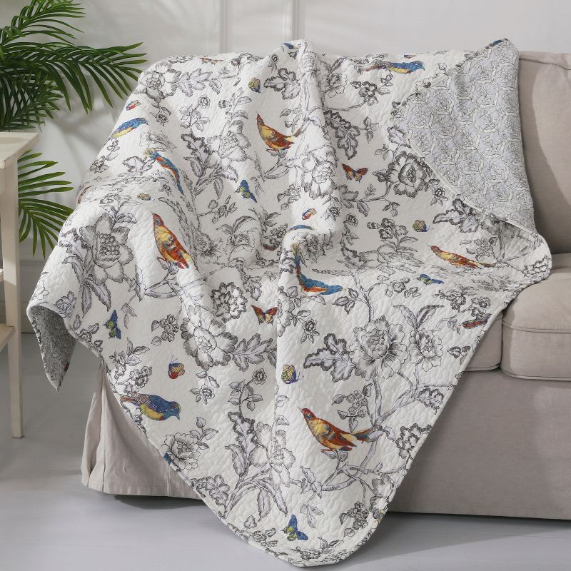 Mockingbird Toile Quilted Throw - Levtex Home, 1 of 6