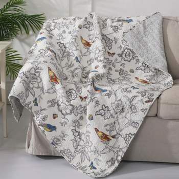 Mockingbird Toile Quilted Throw - Levtex Home