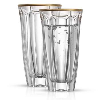 Classic Touch Set Of 6 Water Glasses With Simple Gold Design - 16 Oz :  Target