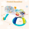 Costway 3 in 1 Baby Stationary Activity Center Walk-Around Kids Play Table Set White/Blue/Pink - 3 of 4