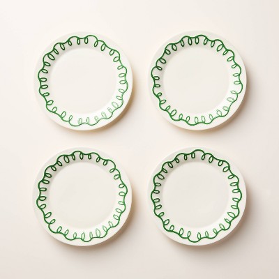 4pc Ceramic Dessert Plates Cream/Green - kate spade new york x Target