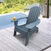 XINGHANZHENXUAN White Patio Accent Chairs, Outdoor Chair with Umbrella Hole on Arm, Comfortable Hardwood Patio Seating - 2 of 4