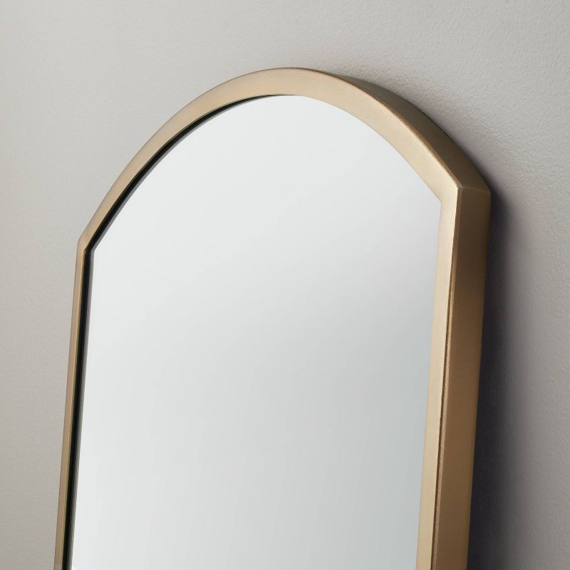 Arched 19&#34;x64&#34; Rectangular Metal Leaning Floor Mirror Brass - Hearth &#38; Hand&#8482; with Magnolia: Vintage-Inspired, Wall Secure, 4 of 7