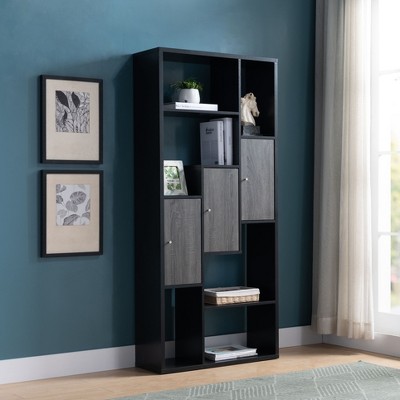 NicBex Bookcases for Living Room 4-Tier 65.25" H Display Storage Cabinet 2-Toned Bookcase with 4 Shelves for Home Office