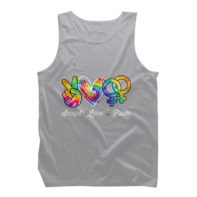 Adult Design By Humans Accept Love Tie-Dye Rainbow Pride By Marilynart Tank Top