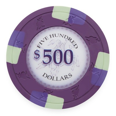 Slickblue Poker Knights 13.5g Clay Composite Poker Chips 25-Pack, Classic Vegas Style, Two-Tone Edge Spots, $25-$1,000