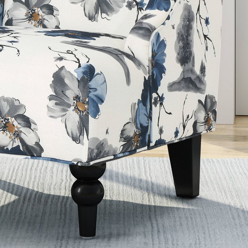 Toddman High-Back Club Chair Floral Print Blue - Christopher Knight Home, 5 of 9