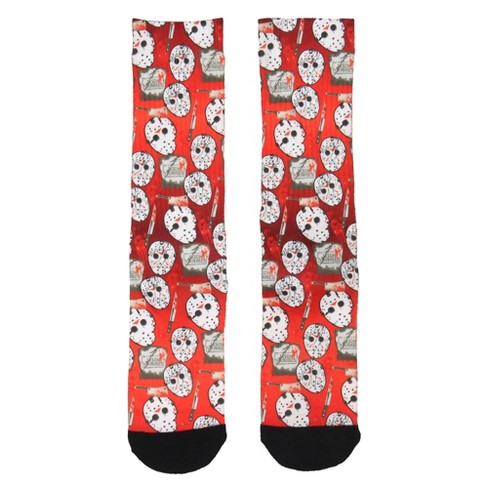 Friday The 13th Jason Voorhees Socks Tombstone Ski Mask Men's 1 Pair ...