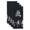 Saro Lifestyle Frightful Feast Skeleton Kitchen Towel (Set of 4), Black, 18"x28" - 2 of 2
