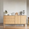 61" Sideboard Buffet Cabinet, Accent Coffee Bar Cabinet with 3 Drawers & Adjustable Shelf, Entryway Console Table, Floor Cupboard Cabinet for Kitchen - 2 of 4