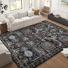 Washable rea Rug, Vintage Indoor Rug for Bedroom Living Room or Dining Room, Non-Slip Throw Rug Foldable Carpet for Entry Office Playroom - 2 of 4