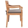 vidaXL Bench Dark Grey Cushion, Teak Wood Teak Wood, Fabric 47.2 in - 3 of 4