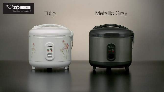 Zojirushi 5.5 Cup Automatic Rice Cooker &#38; Warmer - Tulip, 2 of 13, play video