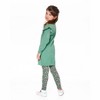 Deux par Deux Girl Leggings Green with Flower Print - 3 of 4
