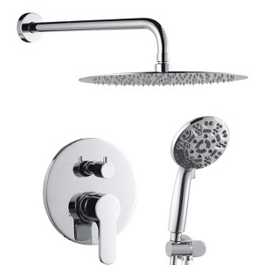 WOWOW  9-Spray Patterns with 1.8 GPM 10 in. Wall Mount Rain Fixed Shower Heads in - 1 of 4