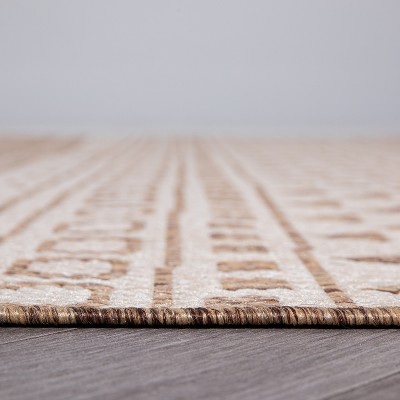 Brown Geometric Flat Woven Reversible 8' x 10' Indoor/Outdoor Rug