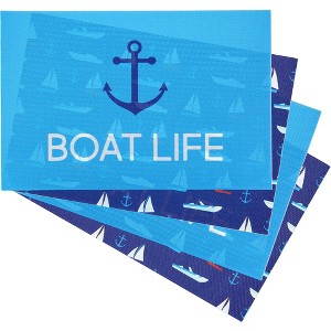 Pavilion Gift Company - Boat - Placemat Gift Set (4 - 17.75" x 11.75") - Placemat - 1 of 4