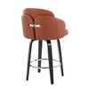 Contemporary Fixed-Height Counter Stool with Swivel in Wood and Round Footrest, Set of 2 - 4 of 4